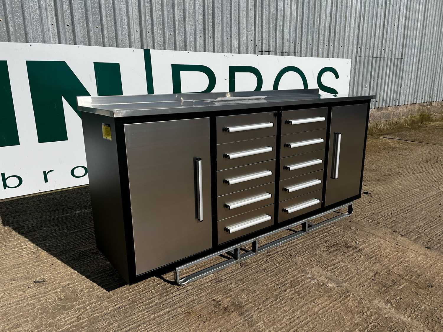 Unused Tool Chest,10 Drawers , 2 Cabinets, 2240mm x 910mm x 600mm