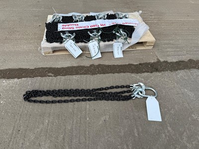 Unused 5/16 7FT G80 Double Legs Lifting Chain Sling ( 1 Of) 