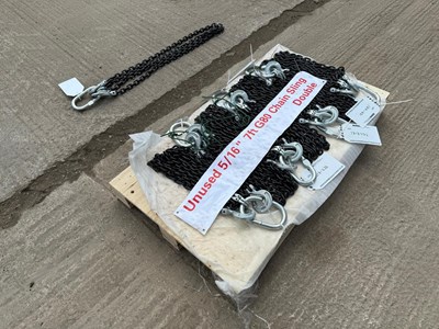 Unused 5/16 7FT G80 Double Legs Lifting Chain Sling ( 1 Of) 