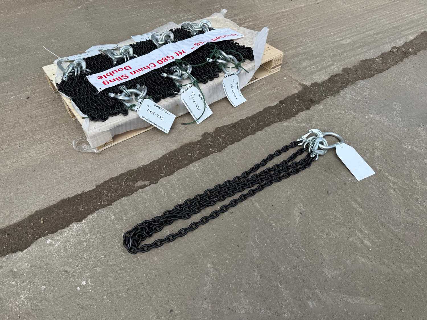 Unused 5/16 7FT G80 Double Legs Lifting Chain Sling ( 1 Of) 