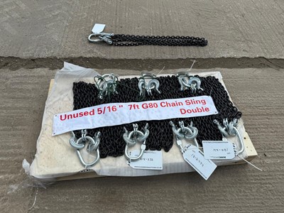 Unused 5/16 7FT G80 Double Legs Lifting Chain Sling ( 1 Of) 