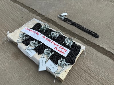 Unused 5/16 7FT G80 Double Legs Lifting Chain Sling ( 1 Of) 