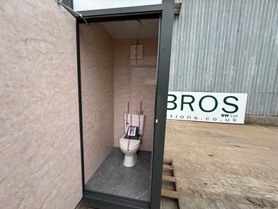 Unused Single Toilet Block With Wash Basin, 1070mm x 1260mm x 2540mm