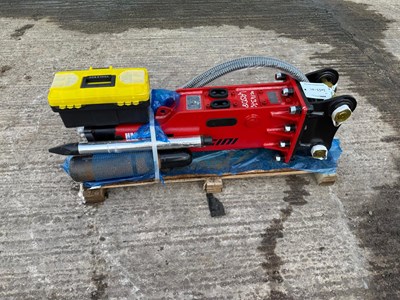 Lot Unused Lancini HM-500 Hydraulic Breaker 35mm Pin To Suit Mini Excavator