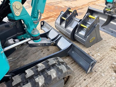 Lot Unused 2024 Kobelco SK25SR Mini Excavator, Blade, Hydraulic Quick Hitch Rubber Tracks, Piped, LED Lights, Warning Beacons, Suspension Seat