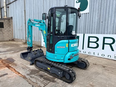 Lot Unused 2024 Kobelco SK25SR Mini Excavator, Blade, Hydraulic Quick Hitch Rubber Tracks, Piped, LED Lights, Warning Beacons, Suspension Seat