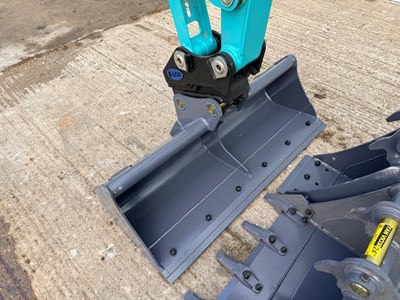 Lot Unused 2024 Kobelco SK25SR Mini Excavator, Blade, Hydraulic Quick Hitch Rubber Tracks, Piped, LED Lights, Warning Beacons, Suspension Seat