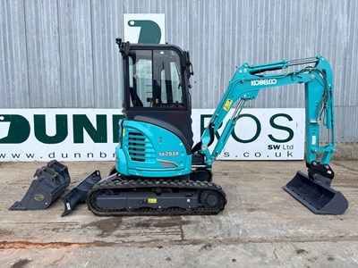 Lot Unused 2024 Kobelco SK25SR Mini Excavator, Blade, Hydraulic Quick Hitch Rubber Tracks, Piped, LED Lights, Warning Beacons, Suspension Seat